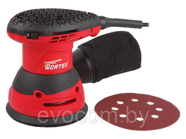 Эксцентриковая шлифмашина WORTEX RS 1235 E в кор. (320 Вт, 125 мм, 6000 - 13000 кол/мин, регул. об., Амплитуда