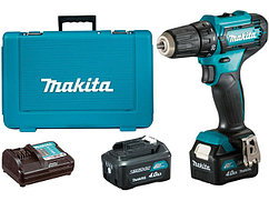 Аккум. дрель-шуруповерт MAKITA DF 333 DWME в чем. (12.0 В, 2 акк., 4.0 А/ч Li-Ion, 2 скор., 30 Нм, шурупы до 8