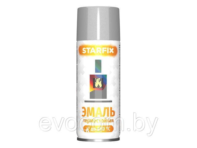 Краска-эмаль аэроз. термостойкая силиконовая серебристый STARFIX 520мл - фото 1 - id-p199242624