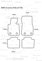 ЭВА автоковрики BMW 3-series (F30) (11-18) Салон, Ромб, Черный