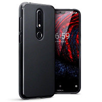 Силиконовый чехол TPU Matte Case 1mm черный для Nokia 6.1 Plus\ X6