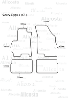 ЭВА автоковрики Chery Tiggo 4 (17-) Салон, Шестиугольник, Серый