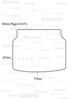 ЭВА автоковрик Chery Tiggo 4 (17-) Багажник, Шестиугольник, Черный