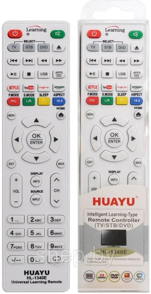 Пульт обучаемый Huayu HL-1340E (TV/STB/DVD) (Netflix/You Tube) - фото 1 - id-p199244183