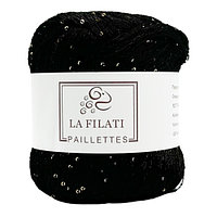 Пряжа с пайетками La Filati Paillettes цвет s052 черный