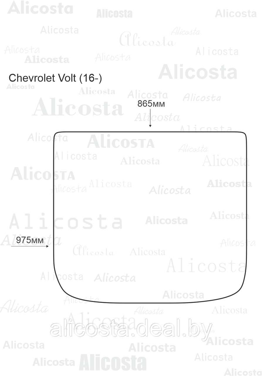 Ворсовый автоковрик Chevrolet Volt (16-) Багажник, Standart, Черный - фото 1 - id-p199180830