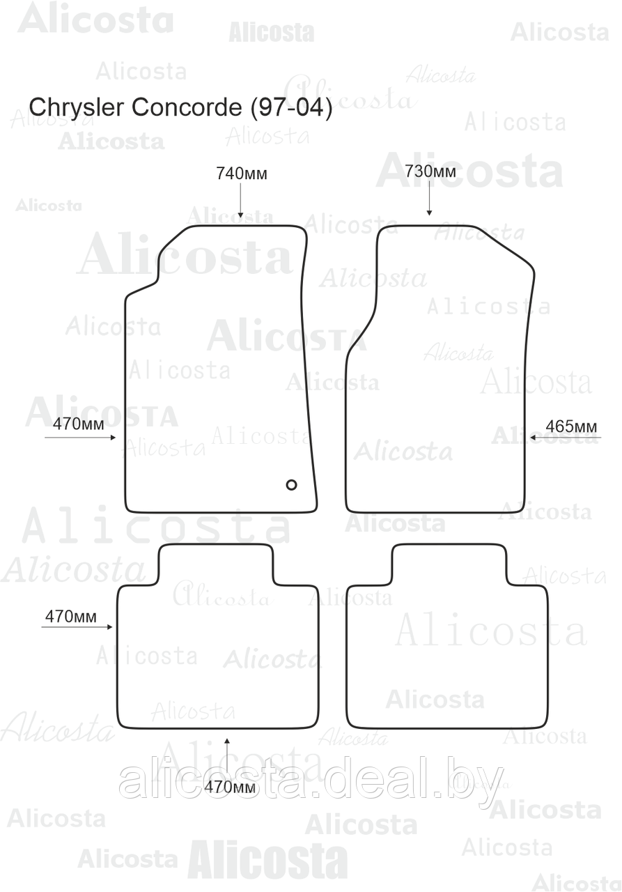 ЭВА автоковрики Chrysler Concorde (97-04) Салон, Ромб, Черный - фото 1 - id-p199180843