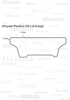 ЭВА автоковрик Chrysler Pacifica (16-) (3-й ряд), Ромб, Черный