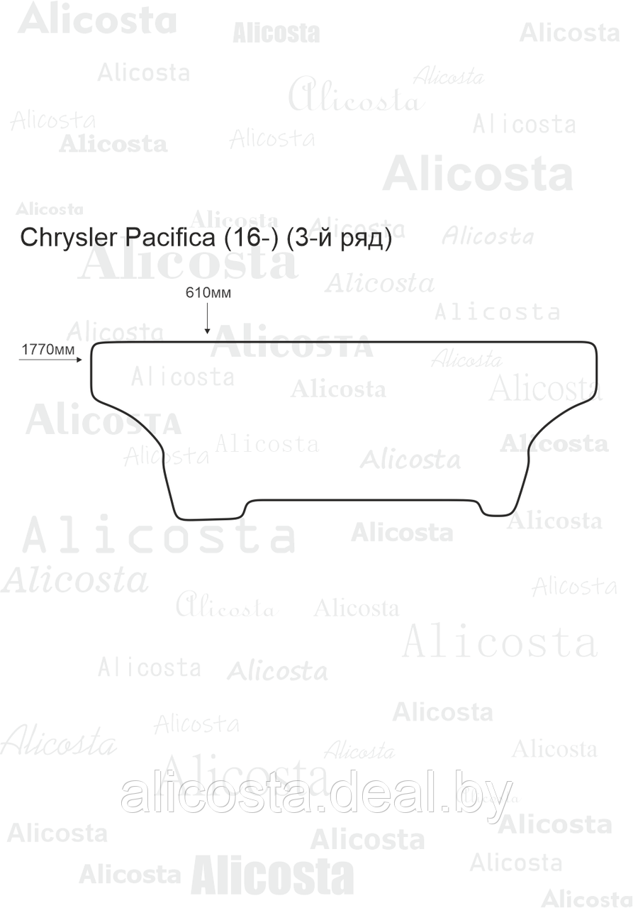 ЭВА автоковрик Chrysler Pacifica (16-) (3-й ряд), Ромб, Черный - фото 1 - id-p199180921
