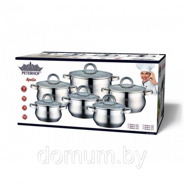 Набор кастрюль / посуды Peterhof 12 предметов нержавеющая сталь PH-15235 - фото 2 - id-p199247077