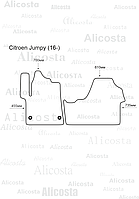 Ворсовые автоковрики Citroen Jumpy (16-) Салон, Premium, Черный