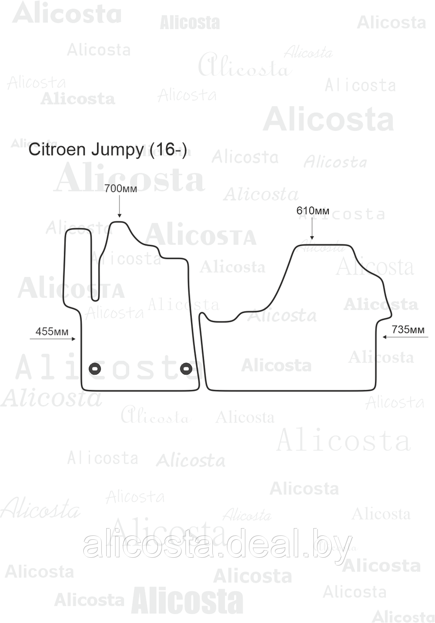 Ворсовые автоковрики Citroen Jumpy (16-) Салон, Premium, Черный - фото 1 - id-p199181308
