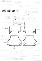 ЭВА автоковрики BMW X6 (E71) (07-14) Салон, Шестиугольник, Черный