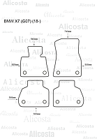 ЭВА автоковрики BMW X7 (G07) (18-) Салон, Ромб, Черный