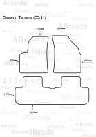 ЭВА автоковрики Daewoo Tacuma (00-11) Салон, Ромб, Черный