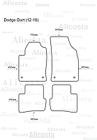 ЭВА автоковрики Dodge Dart (12-16) Салон, Шестиугольник, Серый