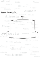 ЭВА автоковрик Dodge Dart (12-16) Багажник, Шестиугольник, Черный