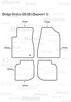 ЭВА автоковрики Dodge Stratus (00-06) (Вариант 1) Салон, Шестиугольник, Черный