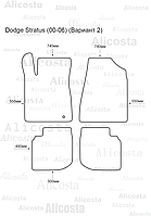ЭВА автоковрики Dodge Stratus (00-06) (Вариант 2) Салон, Шестиугольник, Серый