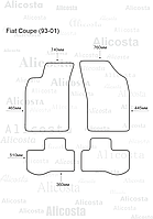 ЭВА автоковрики Fiat Coupe (93-01) Салон, Шестиугольник, Черный