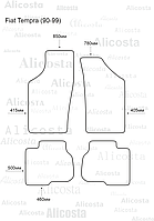ЭВА автоковрики Fiat Tempra (90-99) Салон, Шестиугольник, Черный