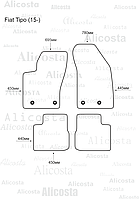 ЭВА автоковрики Fiat Tipo (15-) Салон, Шестиугольник, Серый