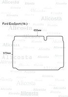 Ворсовый автоковрик Ford EcoSport (14-) Багажник, Premium, Черный