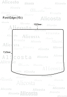 Ворсовый автоковрик Ford Edge (15-) Багажник, Premium, Черный