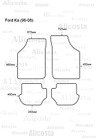 ЭВА автоковрики Ford Ka (96-08) Салон, Ромб, Черный