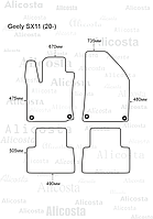 ЭВА автоковрики Geely Coolray SX11 (20-) Салон, Ромб, Черный