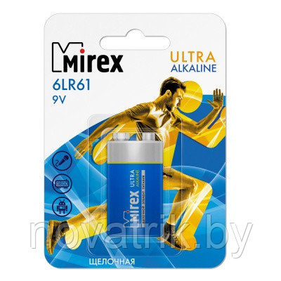 Батарея щелочная Mirex 6LR61 / Крона 9V ВР