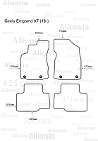 ЭВА автоковрики Geely Emgrand X7 (18-) Салон, Шестиугольник, Черный