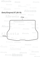 ЭВА автоковрик Geely Emgrand X7 (16-19) Багажник, Шестиугольник, Черный