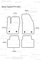 ЭВА автоковрики Geely Tugella FY11 (20-) Салон, Шестиугольник, Черный