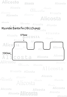 Ворсовый автоковрик Hyundai Santa Fe (18-) (3-ряд), Premium, Черный