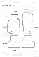 ЭВА автоковрики Infiniti G (06-13) Салон, Шестиугольник, Черный