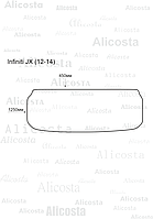 Ворсовый автоковрик Infiniti JX (12-14) Багажник, Standart, Черный