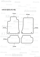 ЭВА автоковрики Infiniti Q30 (15-19) Салон, Шестиугольник, Черный