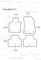 ЭВА автоковрики Infiniti QX50 (17-) Салон, Шестиугольник, Серый