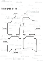 Ворсовые автоковрики Infiniti QX56 (04-10) Салон, Standart, Серый