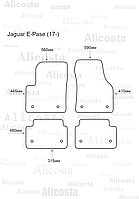 Ворсовые автоковрики Jaguar E-Pase (17-) Салон, Standart, Черный