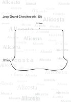 ЭВА автоковрик Jeep Grand Cherokee (04-10) Багажник, Шестиугольник, Черный