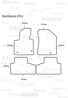 Ворсовые автоковрики Kia Carens (13-) Салон, Standart, Черный