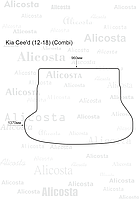 ЭВА автоковрик Kia Cee'd (12-18) (Combi) Багажник, Шестиугольник, Черный