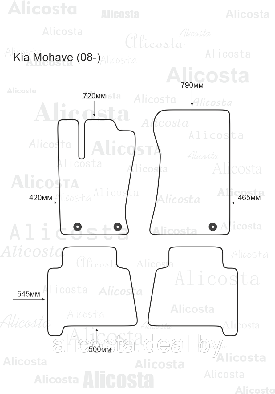 ЭВА автоковрики Kia Mohave (08-) Салон, Ромб, Черный - фото 1 - id-p199187462