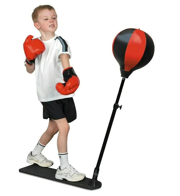 Детский боксерский набор Punching Ball Set / груша, боксерские перчатки и насос / боксерская груша - фото 2 - id-p199278200