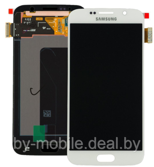 Экран (модуль) Samsung Galaxy S6 (G920) белый - фото 1 - id-p199278359