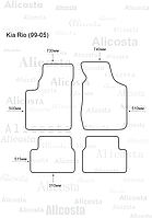 Ворсовые автоковрики Kia Rio (99-05) Салон, Premium, Черный