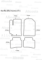 ЭВА автоковрики Kia Rio (Rio X-Line) (17-) Салон, Шестиугольник, Черный