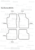 ЭВА автоковрики Kia Shuma (96-01) Салон, Шестиугольник, Черный